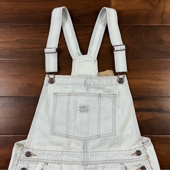 Levi's Size Medium Blue Stripey Vintage Shortalls - Picture 5 of 12